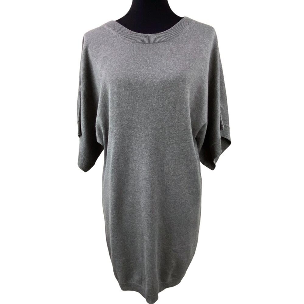 Acrobat Silk Cashmere Kimono Sleeve Sweater Dress Size M Taupe Gray